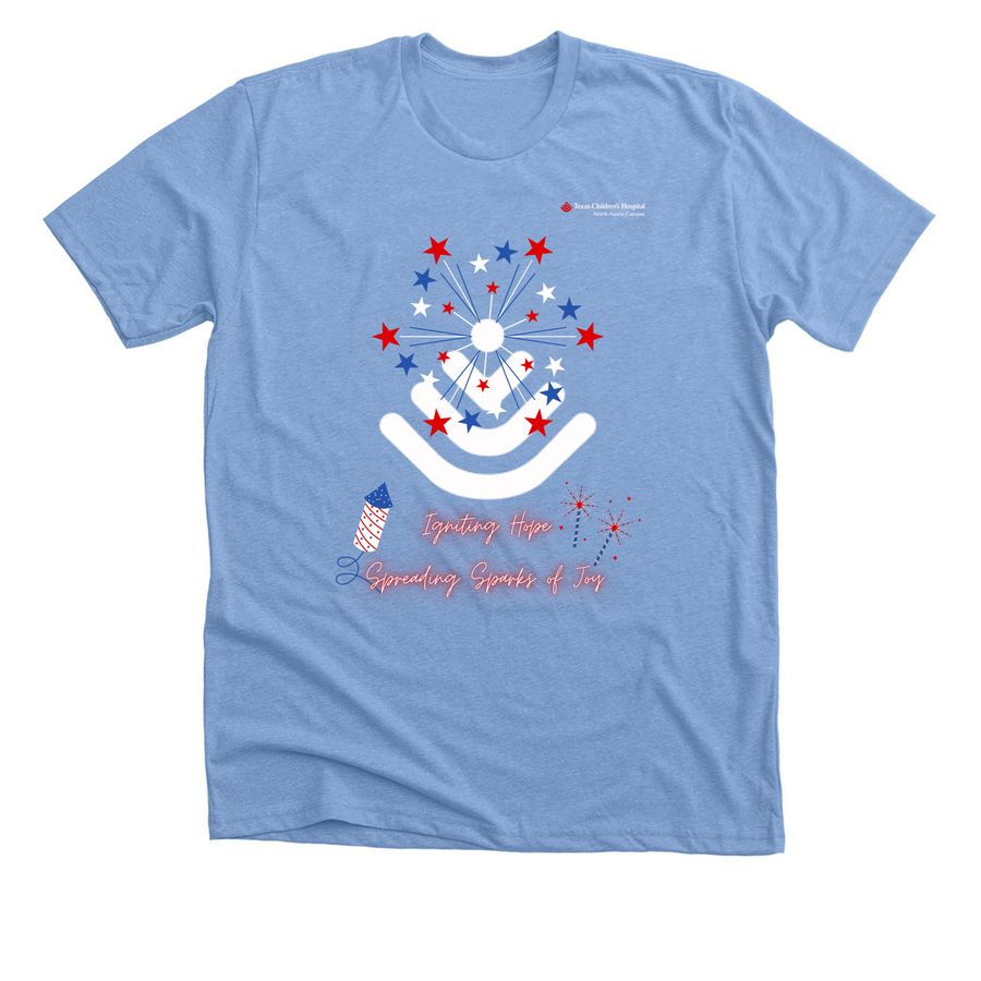 Igniting Hope, a Heather Carolina Blue Premium Unisex Tee