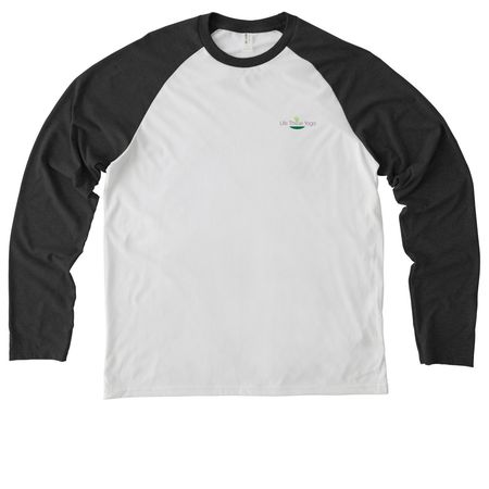 New Year New Clothes Drop!, a Space Black/ Bright White Allmade Eco Triblend Colorblock Raglan Long Sleeve Tee