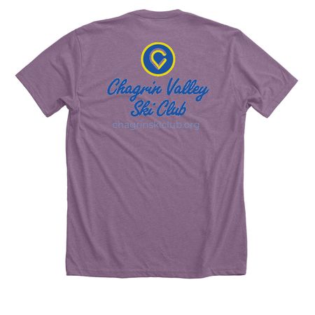 Chagrin Valley - 2027 Trip Shirt, a Heather Purple Premium Unisex Tee (back-view)