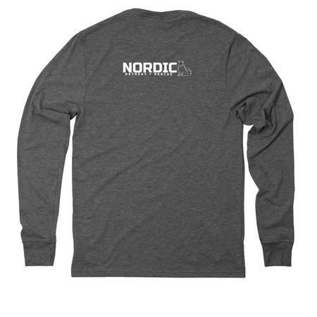 NR+R Balloon Dog Collection, a Aluminum Grey Allmade Eco Triblend Long Sleeve Tee (back-view)