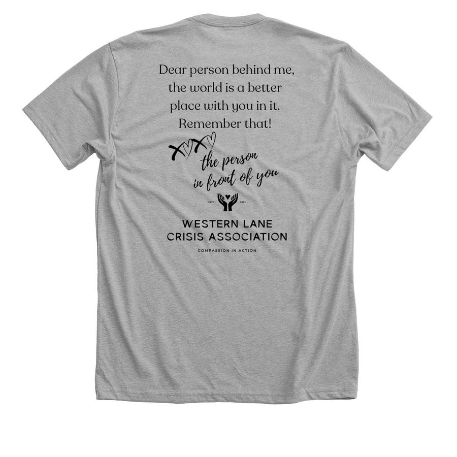 You are not alone, a Athletic Heather Premium Unisex Tee (back-view)