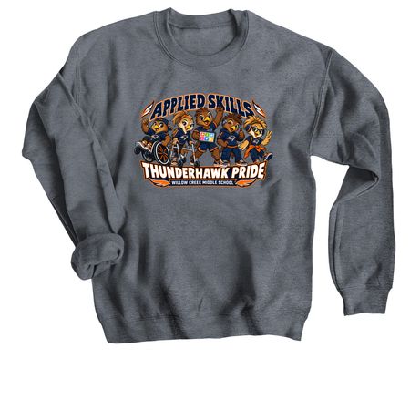 Applied Skills Pride, a Dark Heather Crewneck Sweatshirt