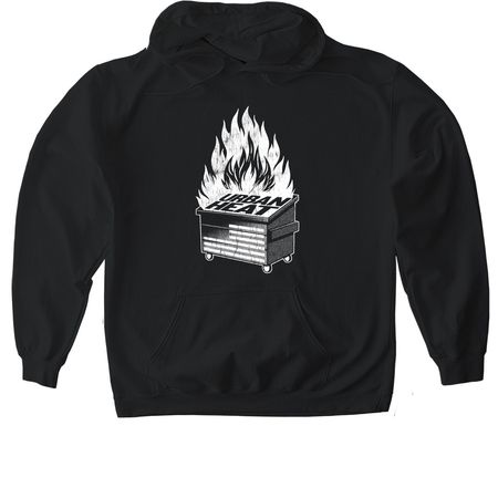 Dumpster Fire Tee, a Black Gildan Softstyle Pullover Hoodie