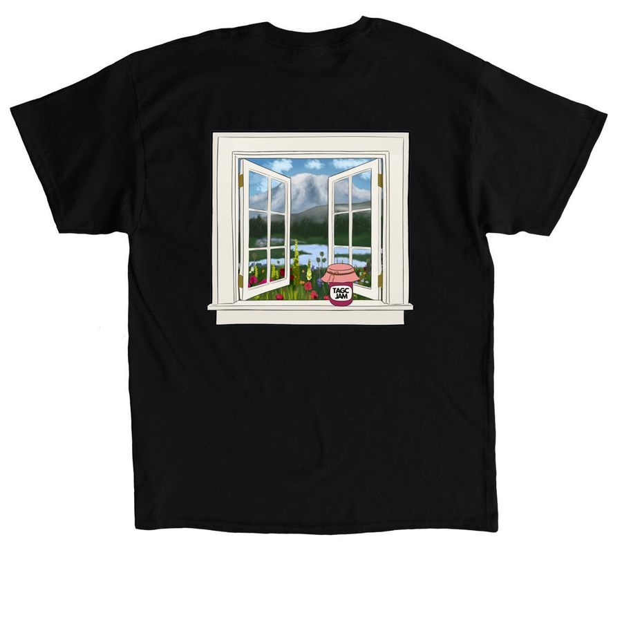 WINDOW TO JAM Tee, a Black Classic Unisex Tee (back-view)