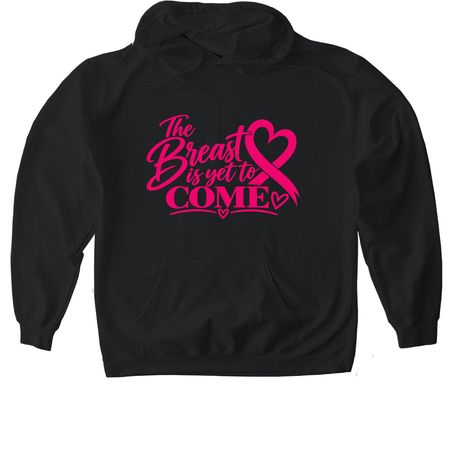 The Breast is Yet to Come, a Black Gildan Softstyle Pullover Hoodie