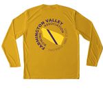 FVRA High-Viz Collection, a Gold Unisex Performance Long Sleeve Tee (back-view)