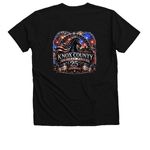 250 Years of America ? 25 Years of KCHP, a Solid Black Blend Premium V-Neck Tee (back-view)
