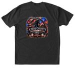 250 Years of America ? 25 Years of KCHP, a Vintage Black Triblend Unisex Tee (back-view)