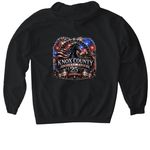 250 Years of America ? 25 Years of KCHP, a Black Gildan Softstyle Pullover Hoodie (back-view)