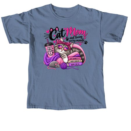 Cat mom, a Blue Jean Comfort Colors Unisex Tee