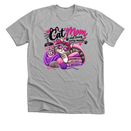 Cat mom, a Athletic Heather Premium Unisex Tee