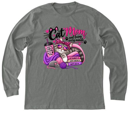 Cat mom, a Deep Heather Premium Long Sleeve Tee