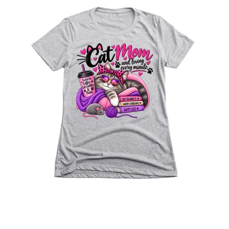 Cat mom, a Dark Heather Grey Women's Slim Fit Tee
