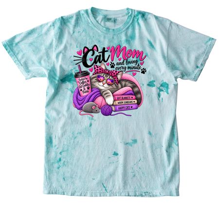 Cat mom, a Sea Glass Comfort Colors Colorblast Tee