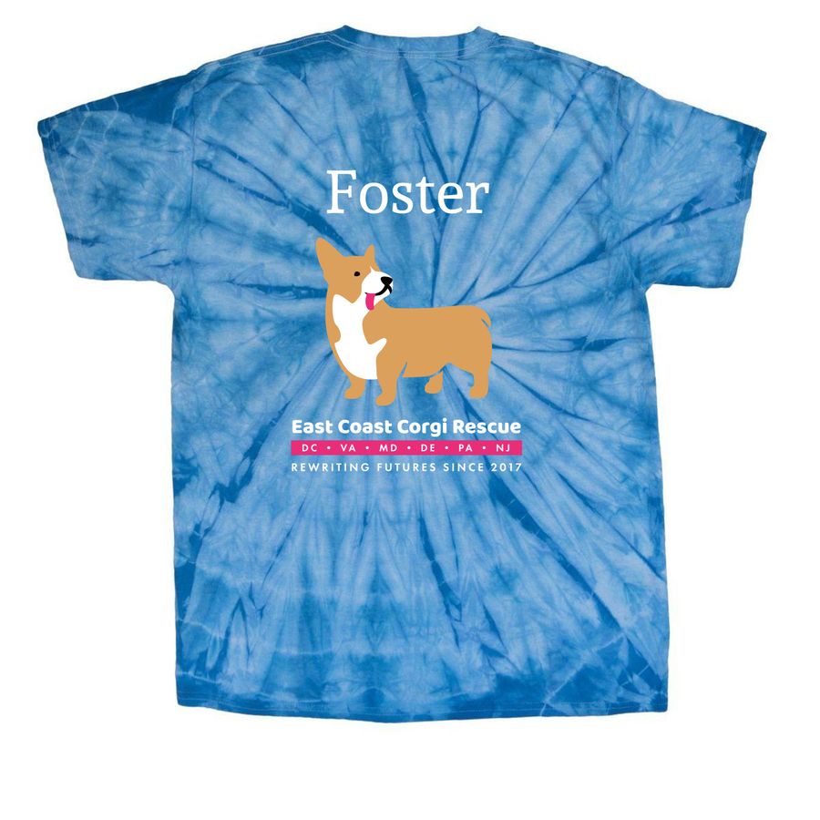 ECCR Foster, a Baby Blue Classic Tie Dye Tee (back-view)