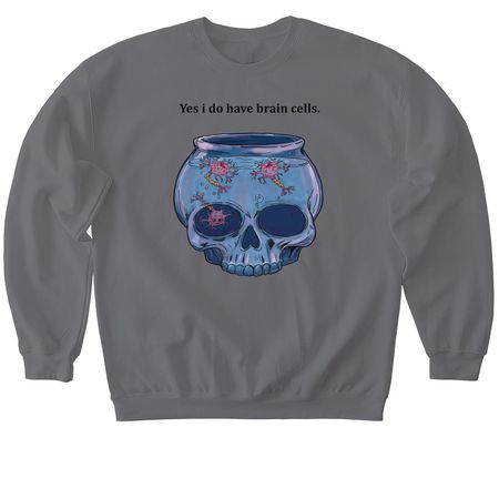 Yes i have brain cells, a Charcoal Softstyle Crewneck Sweatshirt