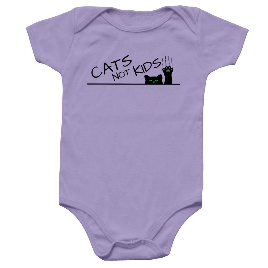 Cats Not Kids, a Lavender Infant Onesie