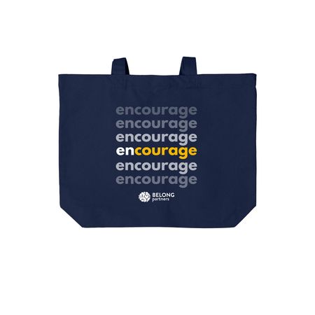 EnCOURAGE tote, a River Blue Navy Cotton Canvas Tote Bag