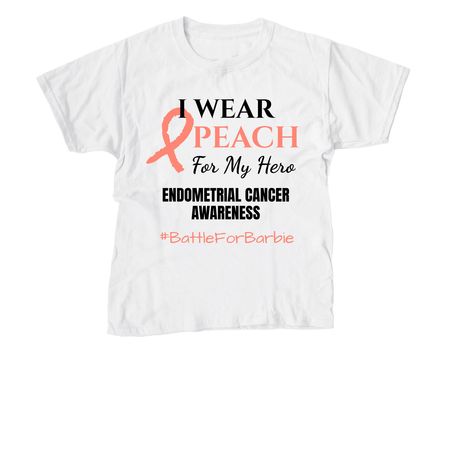 I WEAR PEACH FOR MY HERO, a White Youth Unisex Tee