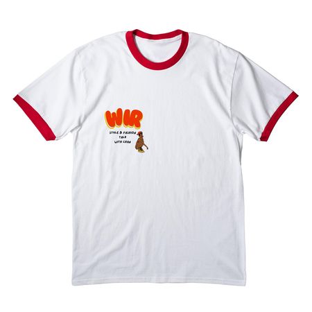 Wear It Right with Chan Summer T, a White/ Red Cotton Ringer Tee