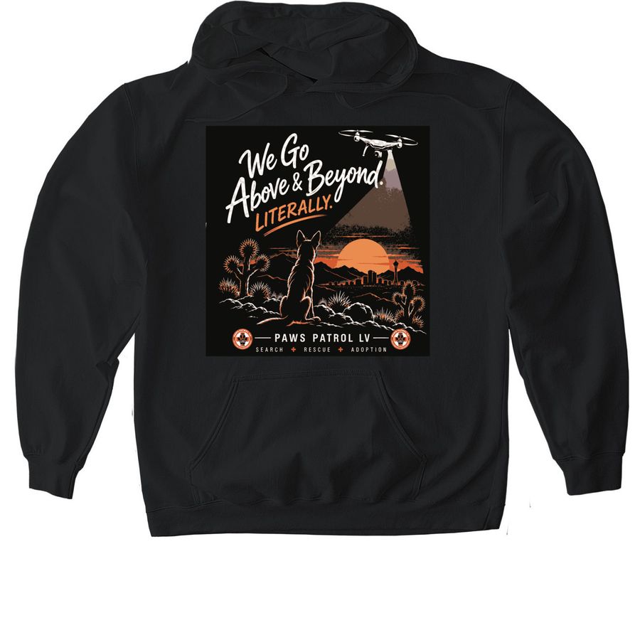 SUPPORT PAWS PATROL LV, a Black Gildan Softstyle Pullover Hoodie
