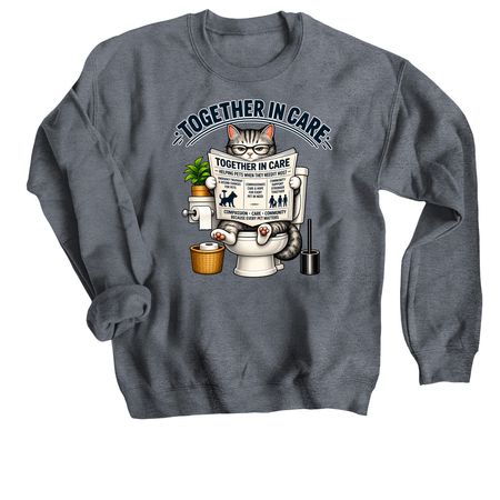 Cats for a cause, a Dark Heather Crewneck Sweatshirt