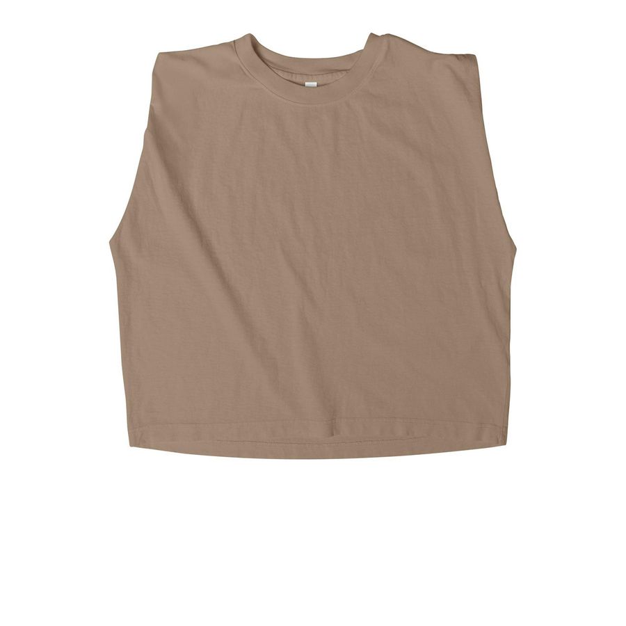 ronin 2026 keep going., a Faded Brown Women's Heavyweight Garment Dye Muscle Tee