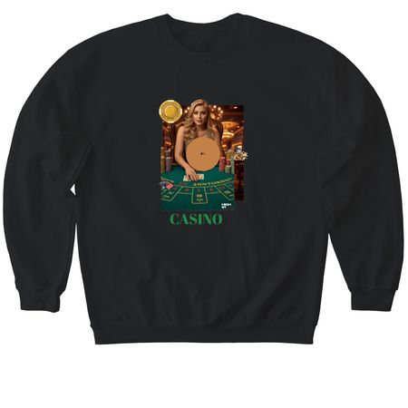 CASINO, a Black Softstyle Crewneck Sweatshirt