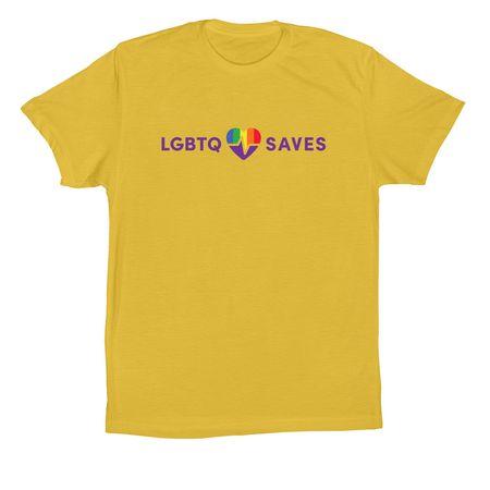Premium Cotton LGBTQ SAVES Adult Tee, a Yellow Premium Cotton Tee