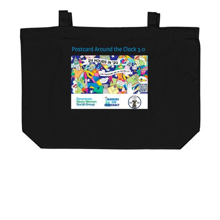 24 in '24 Tote bags, a Black Large Organic Cotton Tote Bag