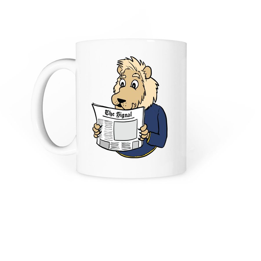 The Signal, a White Coffee Mug (back-view)