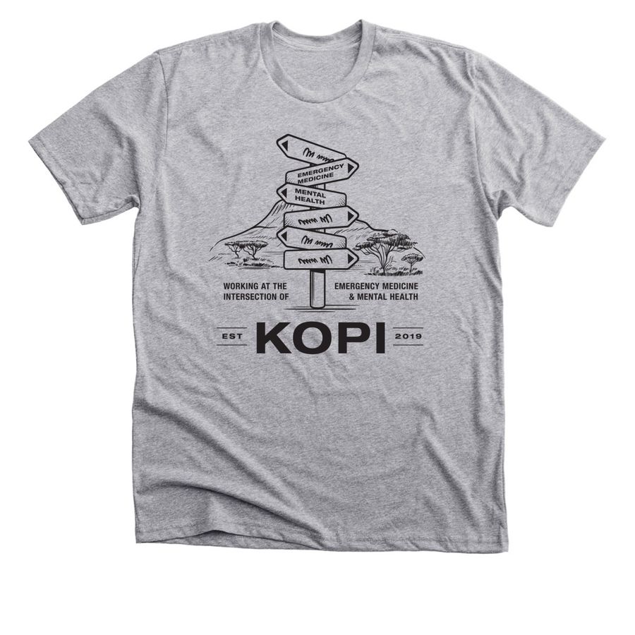 KOPI est. 2019, a Athletic Heather Premium Unisex Tee