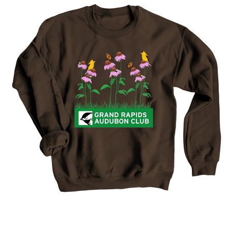Birds, Bees, & Butterflies, a Dark Chocolate Crewneck Sweatshirt