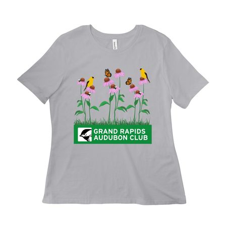 Birds, Bees, & Butterflies, a Solid Athletic Grey Women?s Relaxed Cotton Tee