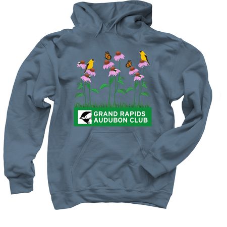 Birds, Bees, & Butterflies, a Indigo Pullover Hoodie
