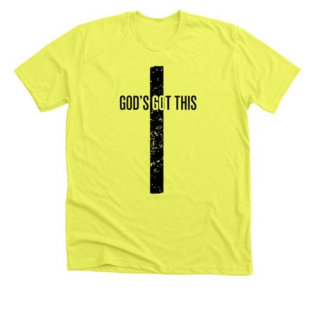 God's got this (black), a Neon Yellow Premium Unisex Tee