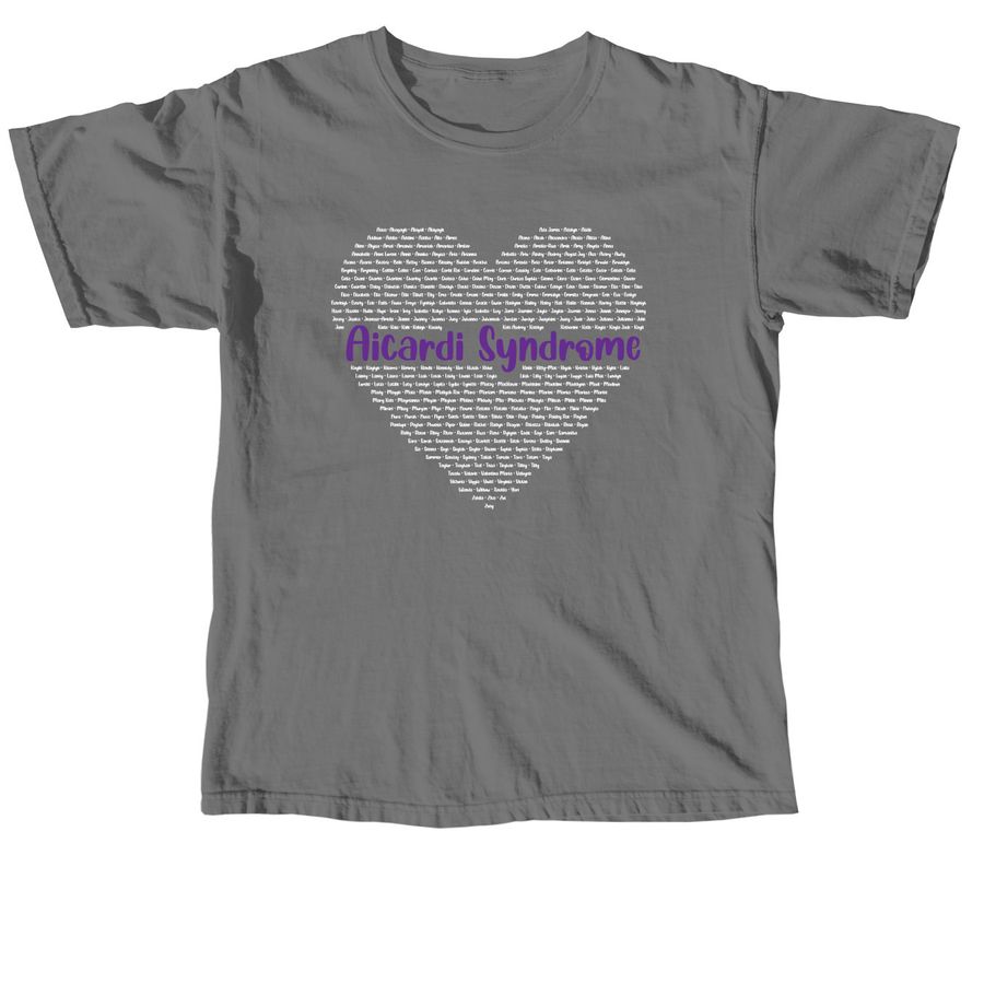 AS Name Heart -purple, a Grey Comfort Colors Unisex Tee