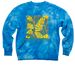 Go Gold! For Childhood Cancer 2025, a Aqua Blue Tie Dye Crewneck Sweatshirt