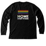 PRIDE - HOME EVERYWHERE, a Black Heather Premium Long Sleeve Tee (back-view)