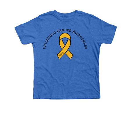 childhood cancer awareness, a Heather True Royal Premium Youth Tee