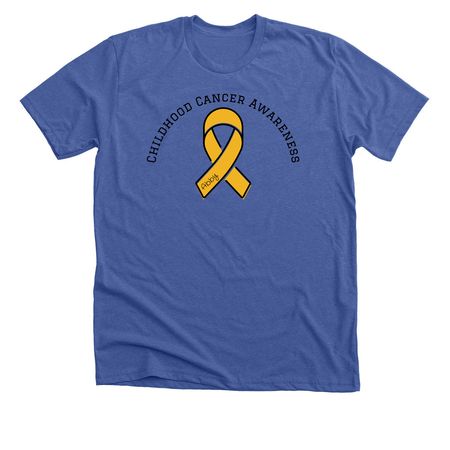 childhood cancer awareness, a Solid True Royal Premium Unisex Tee