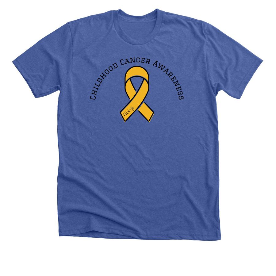 childhood cancer awareness, a Solid True Royal Premium Unisex Tee