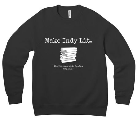 The Indianapolis Review Fundraiser, a Black Premium Raglan Crewneck Sweatshirt