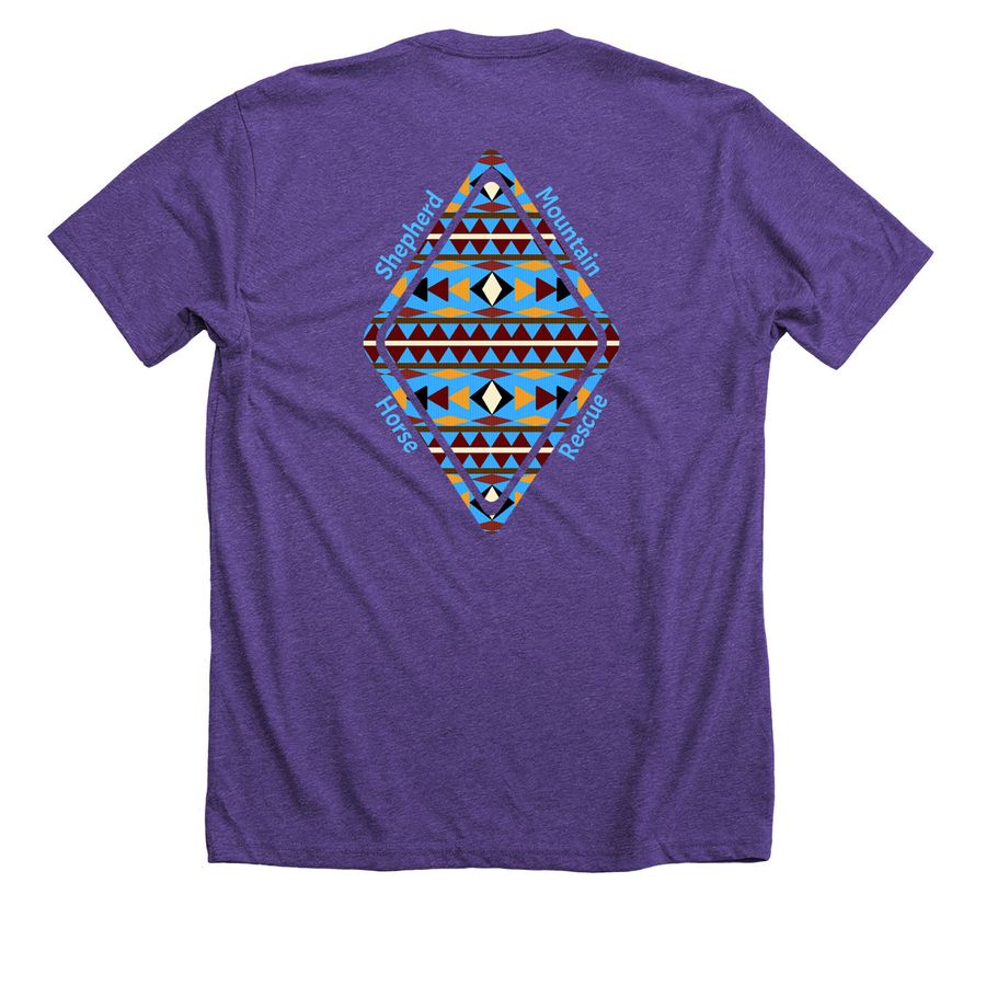 Navajo Shirt, a Heather Team Purple Premium Unisex Tee (back-view)