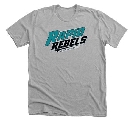 Rapid Rebels word Logo, a Athletic Heather Premium Unisex Tee