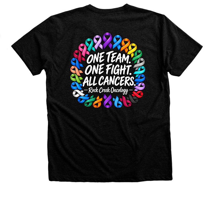 Kaiser Medical Oncology- Rock Creek, a Black Heather Premium Unisex Tee (back-view)
