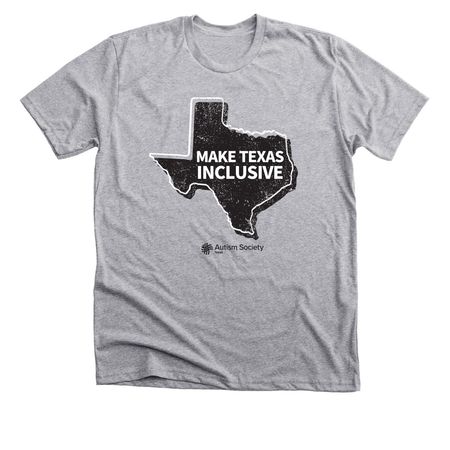 "Make Texas Inclusive" Distressed Tee, a Athletic Heather Premium Unisex Tee