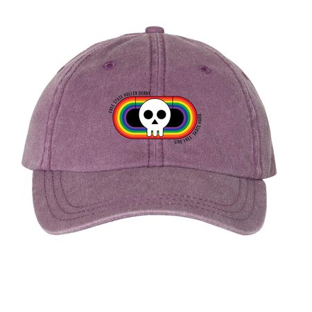 Pride cap, a Wine Printed Pigment Dye Baseball Cap