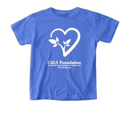 CdLS Foundation Classic Logo Tee, a Flo Blue Comfort Colors Youth Tee