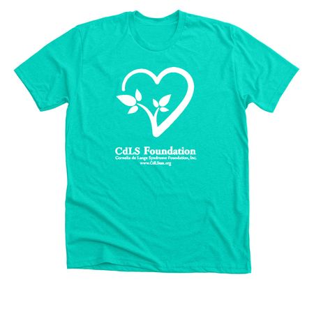 CdLS Foundation Classic Logo Tee, a Heather Sea Green Premium Unisex Tee